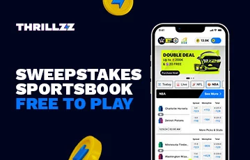 Thrillzz mobile app free-to-play gaming experience with virtual currency display